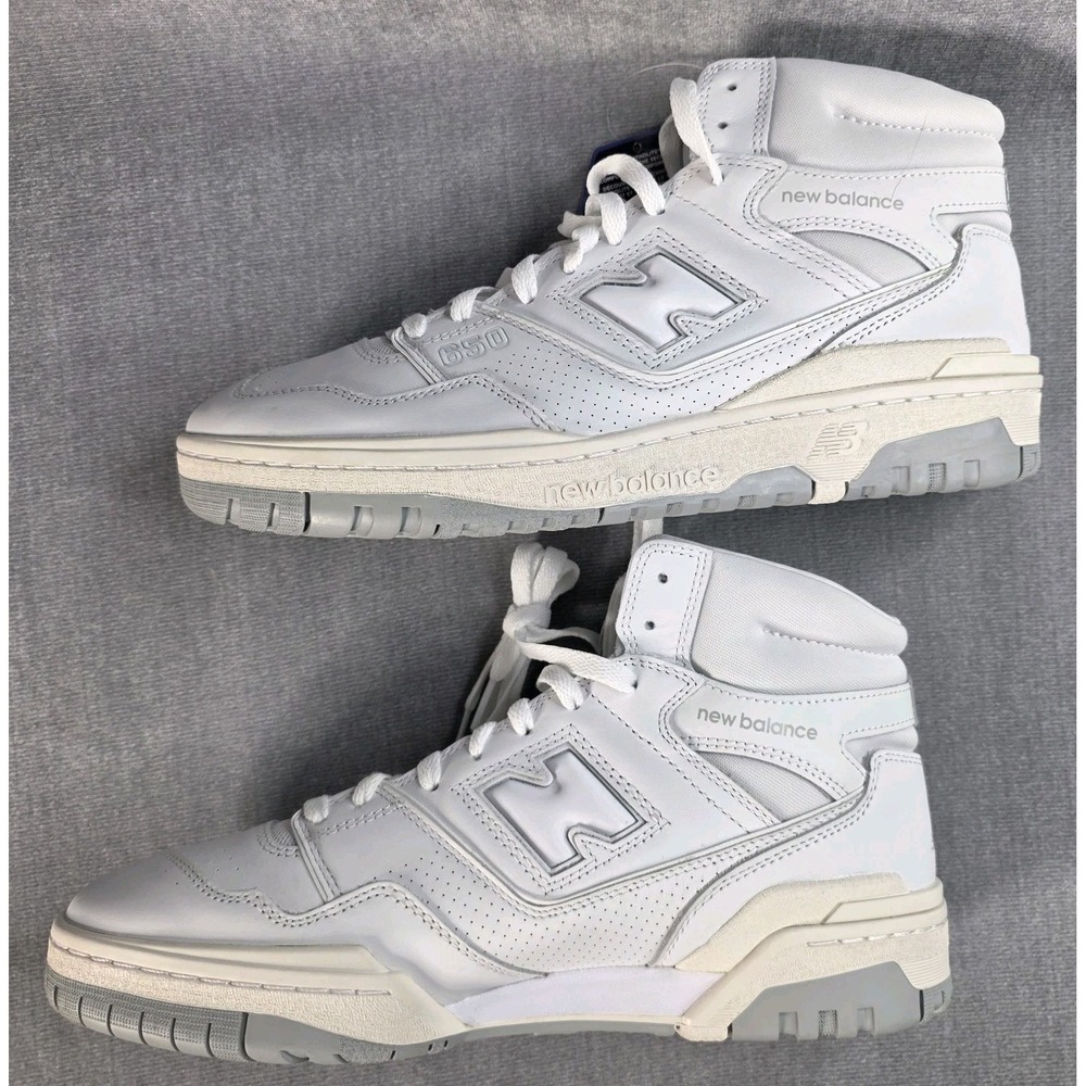 New Balance 650R‎ Triple White Men's Size 10.5 High Top Sneakers Basketball NEW - Picture 3 of 8